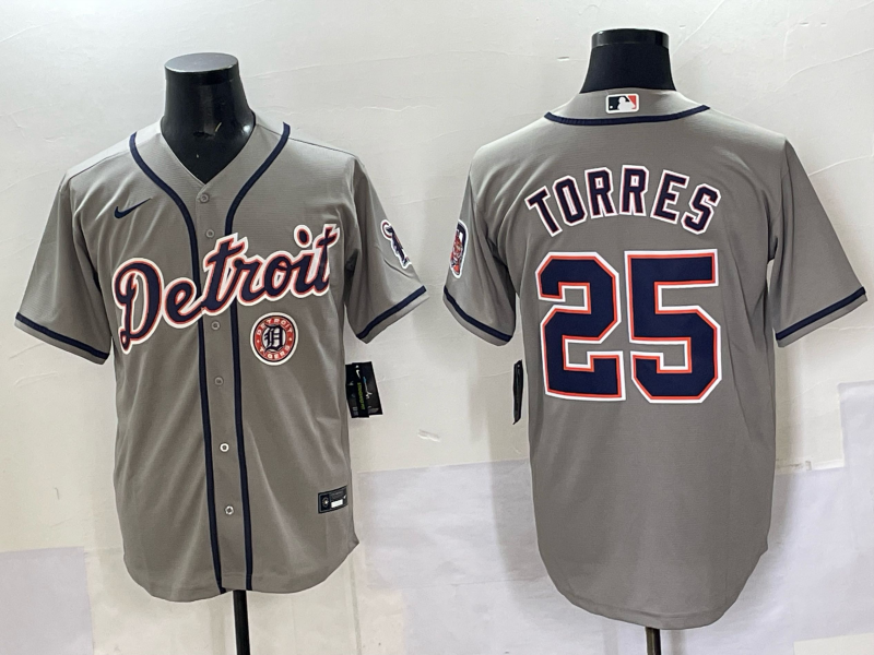 Men 2025 Detroit Tigers #25 Torres grey Game Nike MLB Jersey 006->detroit tigers->MLB Jersey
